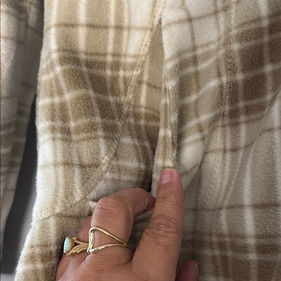 ZeroXposur Cream and Brown Jean Jacket with Cozy Hood - Picture 2 of 9